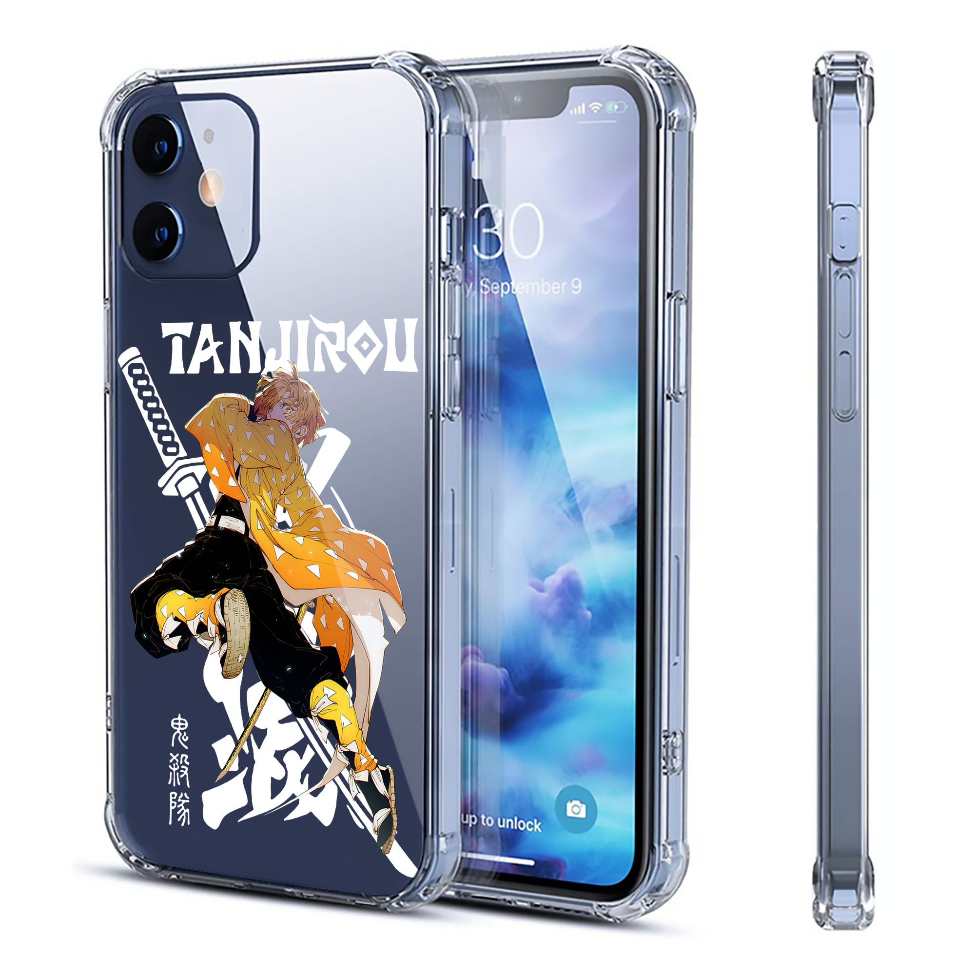 （画像用） 鬼滅の刃（きめつのやいば）我妻 善逸／あがつま ぜんいつ Agatsuma Zenitsu 【iPhone 12シリーズ対応】透明スマホケース（クリアソフトケース）